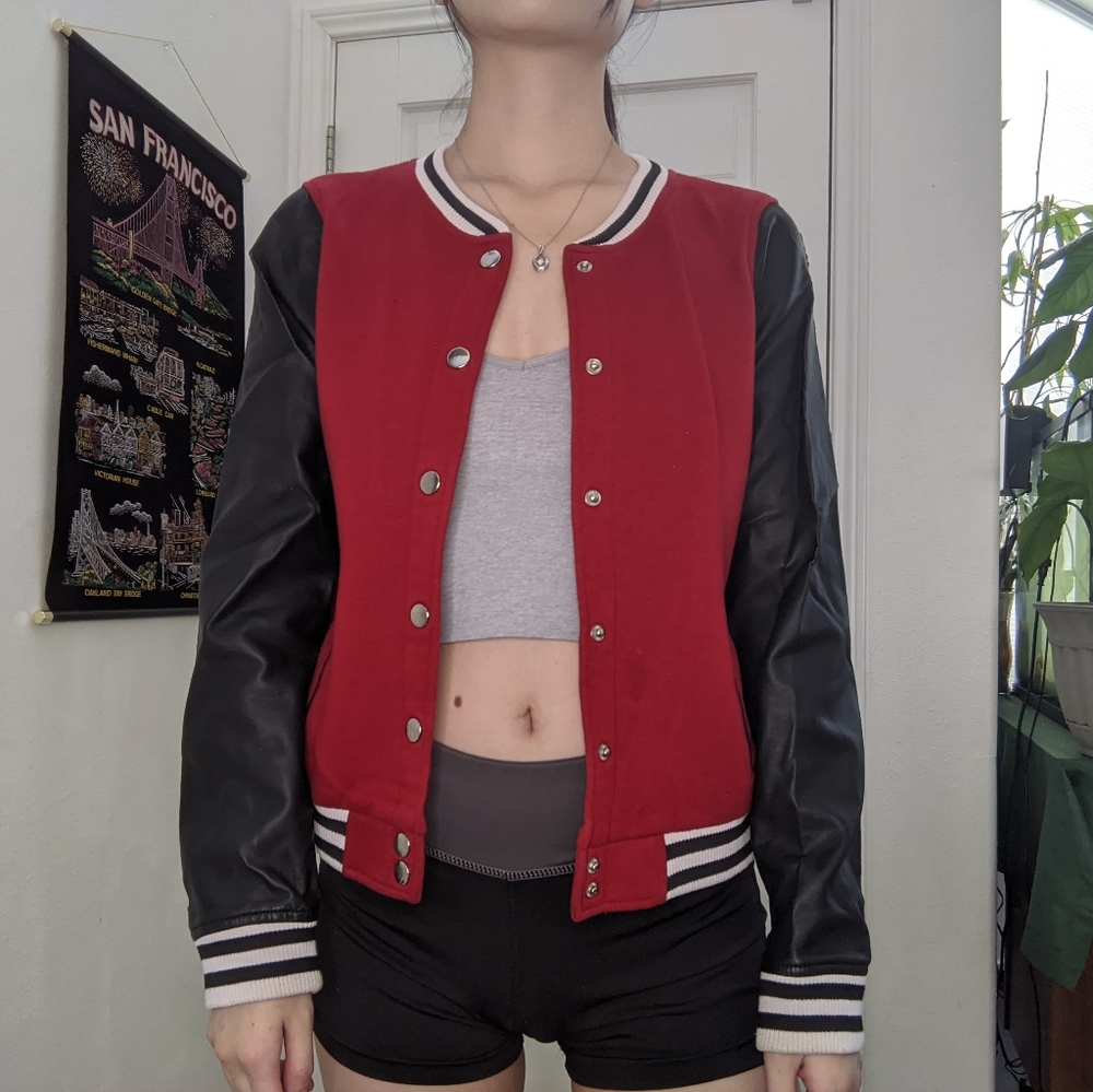 Red black leatherman jacket